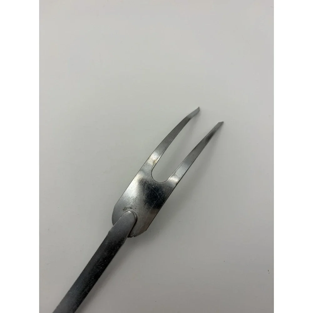 Ekco Chromium Plated Serving Fork White Plastic Handle 70's Orange Insert